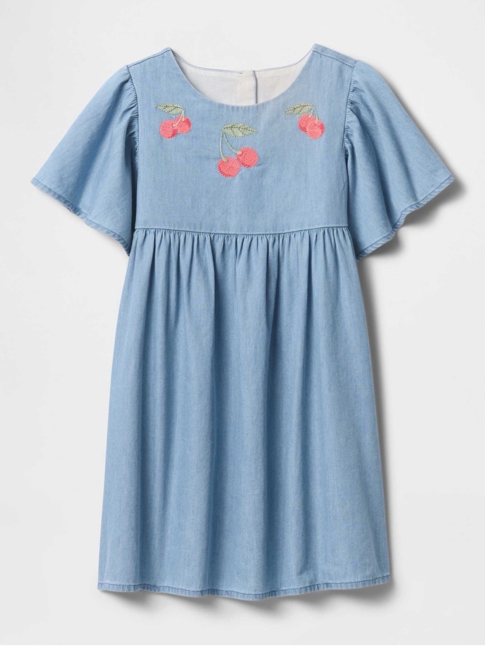 GAP baby Light Blue Chambray Dress with Cherry Motif